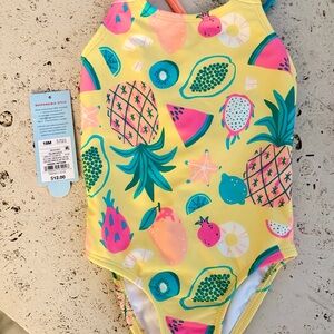 Cat & Jack Vibrant Yellow Kids Swim One Piece